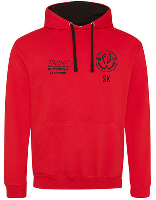 FV Weilerbach Just Hoods Varsity Hoodie Rot/Schwarz