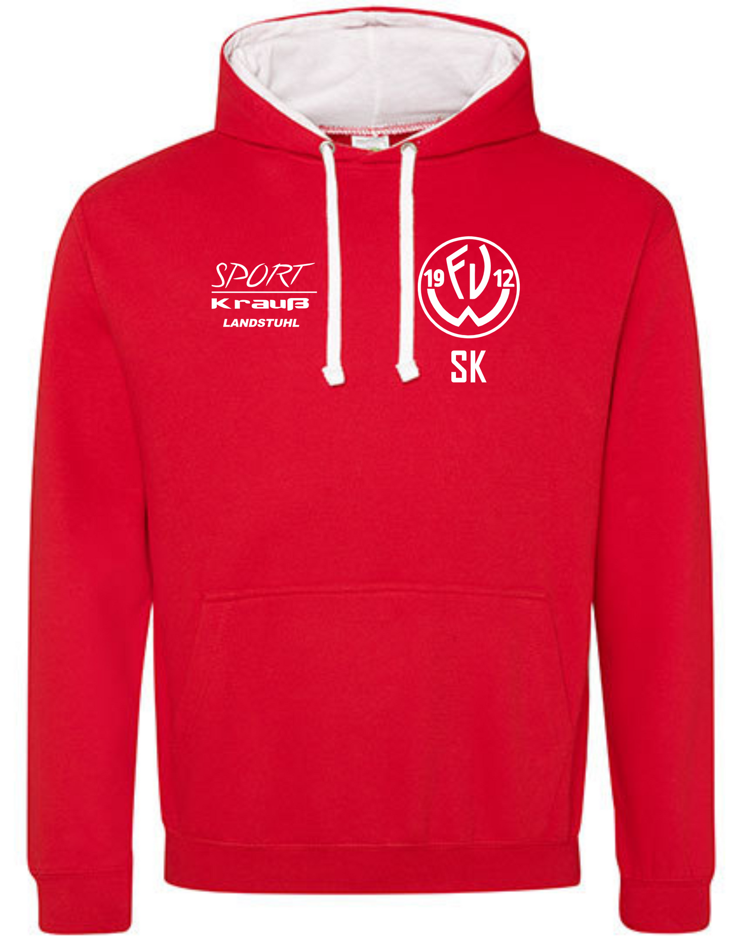 FV Weilerbach Just Hoods Varsity Hoodie Rot/Weiß