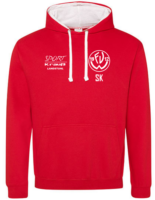 FV Weilerbach Just Hoods Varsity Hoodie Rot/Weiß