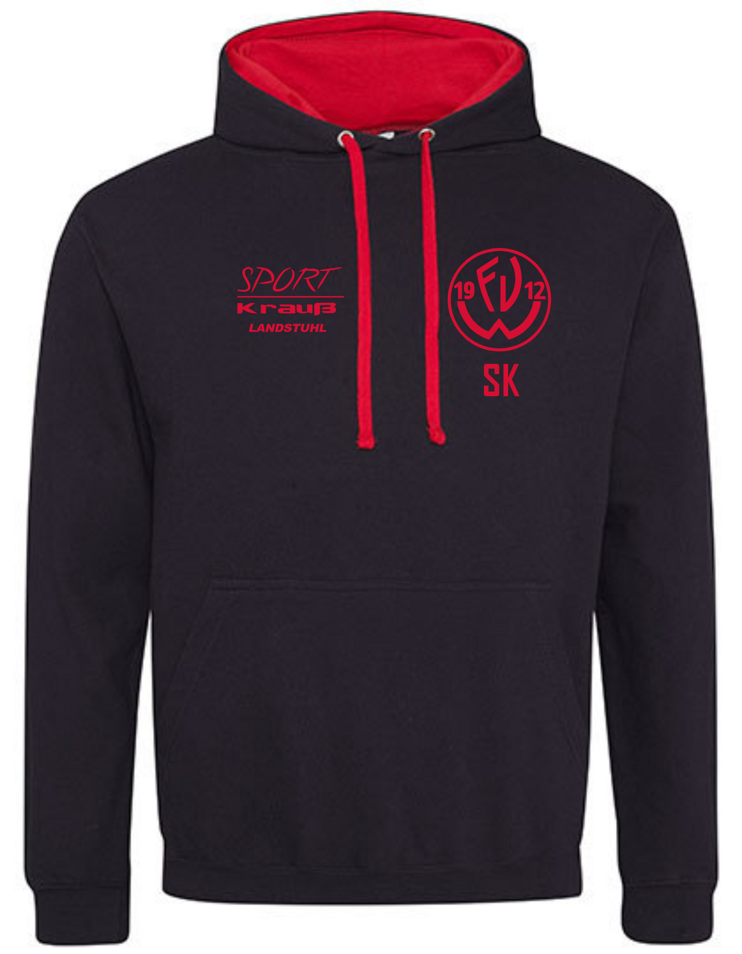 FV Weilerbach Just Hoods Varsity Hoodie Schwarz/Rot