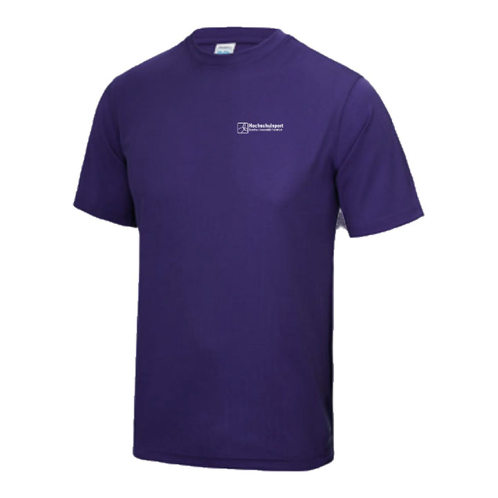 Hochschulsport Funktionsshirt Purple – Vorderseite mit Logo